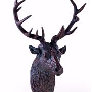 Large Antique Bronze Effect Stag Wall Head  