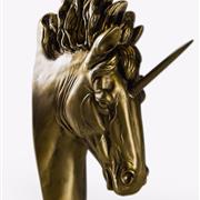 Large Gold Unicorn Wall Head 