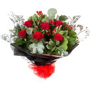 A Half Dozen Red Roses Handtied in Water