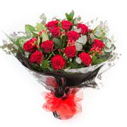 Dozen Handtied Red Roses in Water