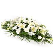 White Lily &amp; Rose Casket Spray