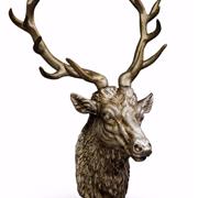 Large Antique Silver Stag Wall Head 